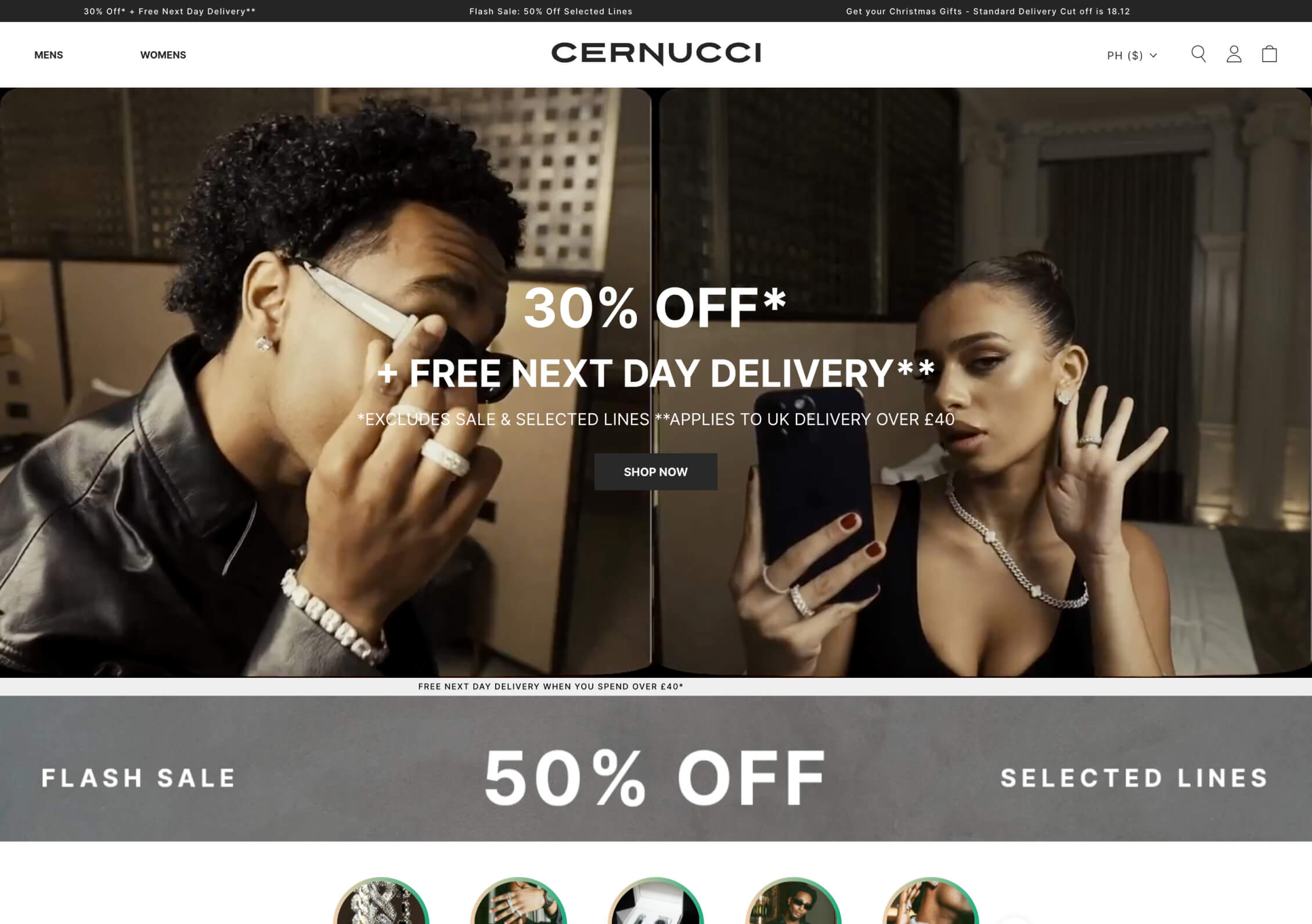 Cernucci Shopify jewelry store homepage screenshot
